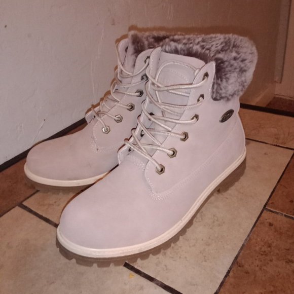 Lugz Empire Hi Fur WEMPHFE-682 Mens Pink Leather Lace Up  Pink Fur Lugz